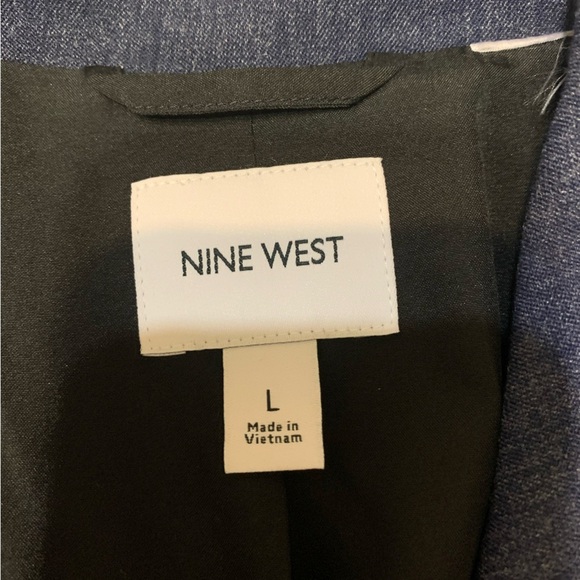 Nine West Women's Blazer Blue Pockets Casual Work Size L - Picture 4 of 11